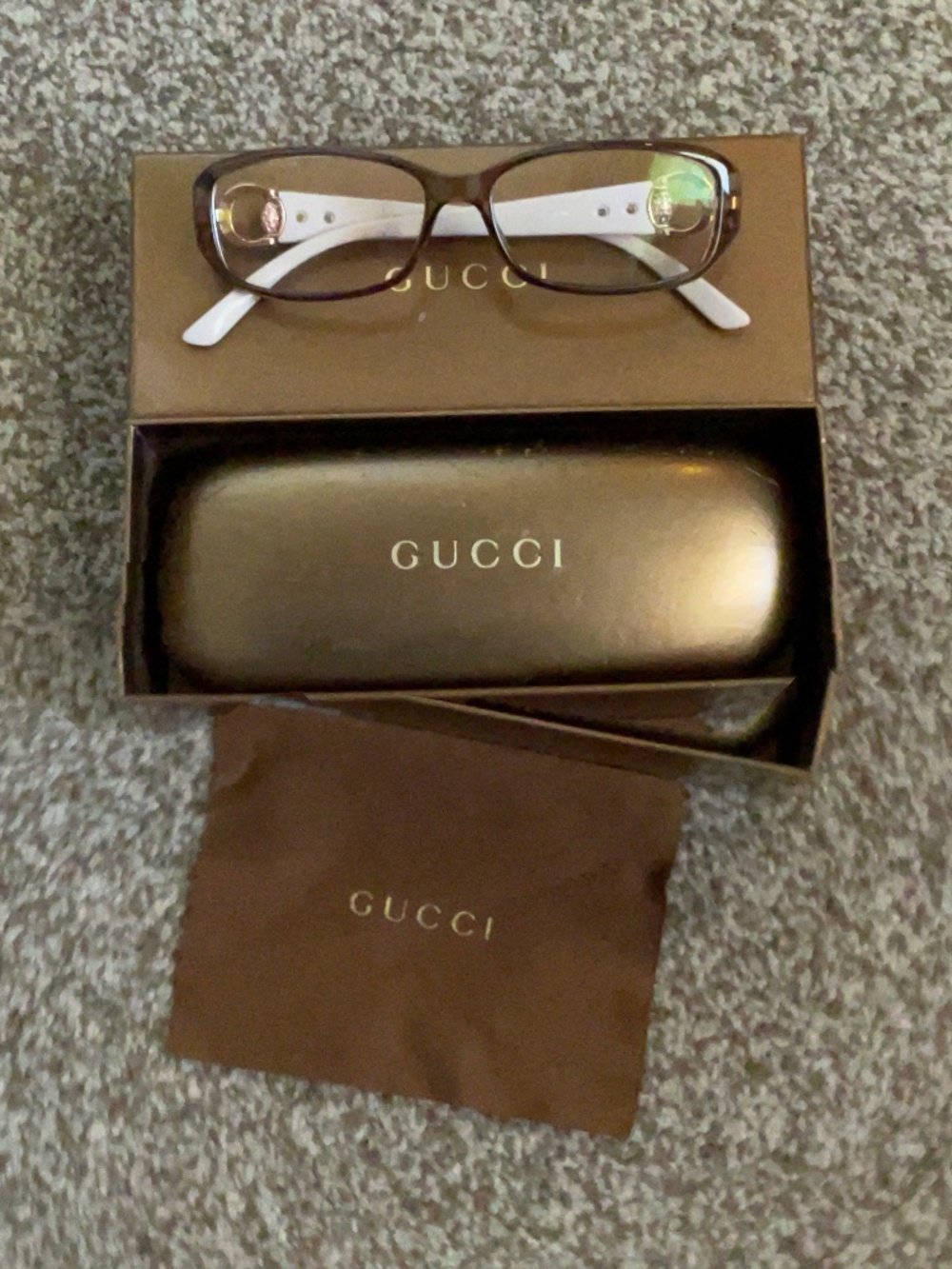 Gucci eyeglasses with hard case and box